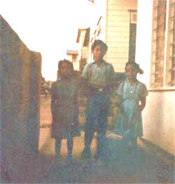Alney, Ron and Vonessa Gomes leaving for first day of school in 1982 at Christian Liberty Academy of Paramaribo, Suriname